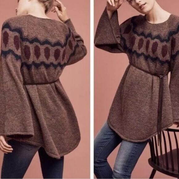 ANTHROPOLOGIE Mohair Wool Blend Sleeping On Snow Sweater-Tunic Women S Boho NWT - Picture 14 of 14